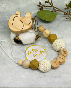 Schnullerkette mit Namen, Elefant