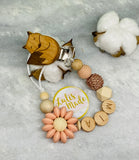 Schnullerkette mit Namen, Fuchs, Blume
