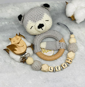 Pacifier chain and teether set