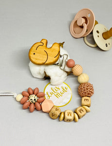 Schnullerkette mit Namen, Elefant