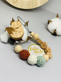 Rassel + Schnullerkette mit Namen,Fuchs