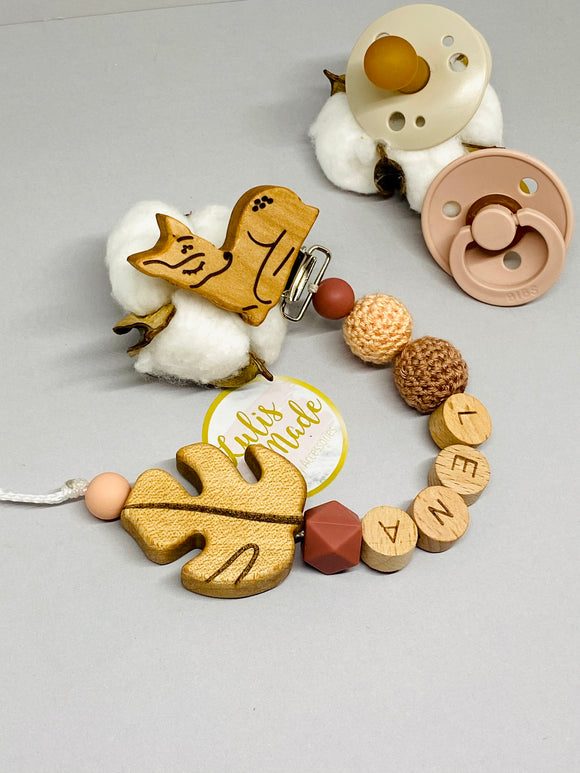 Schnullerkette mit Namen, Reh