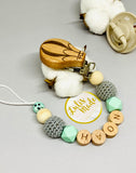 Schnullerkette mit Namen, Luftballon Holzclip