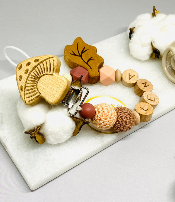 Schnullerkette mit Namen, Fliegenpilze