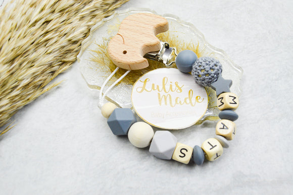 Schnullerkette mit Namen Personalisiert