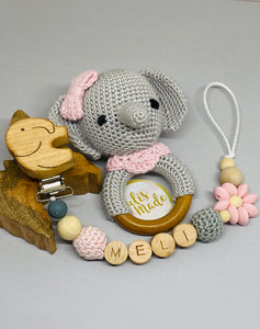 Pacifier chain and teether set