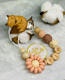 Schnullerkette mit Namen, Fuchs, Blume